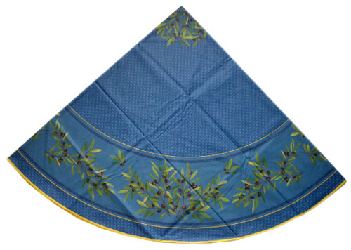 Round Tablecloth coated or cotton (Nyons. blue)